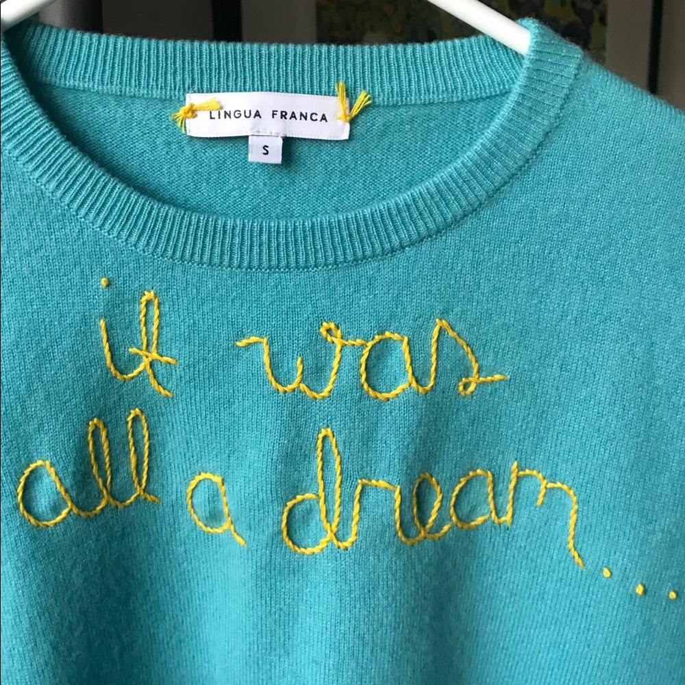 Lingua Franca Cashmere Embroidered Sweater